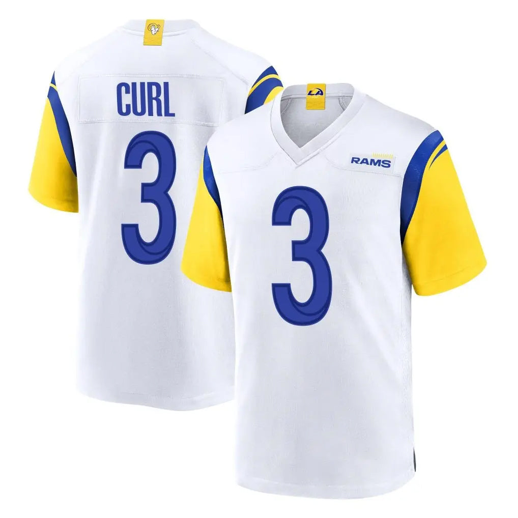Seanshop LA.Rams #3 Kam Curl Player White Home Game Stitched Jerseys