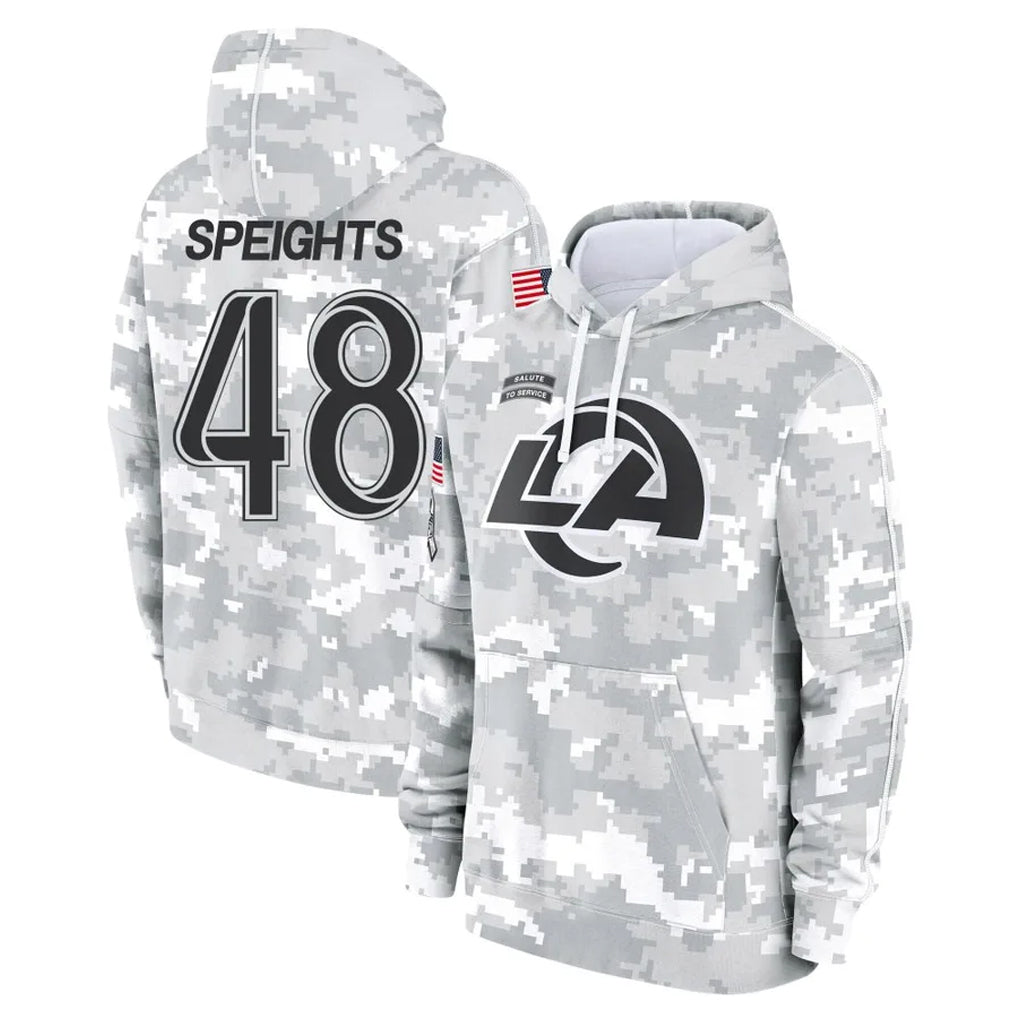 Seanshop LA.Rams #48 Omar Speights Player Arctic Camo Salute to Service Hoodies Limited Game Stitched Jerseys