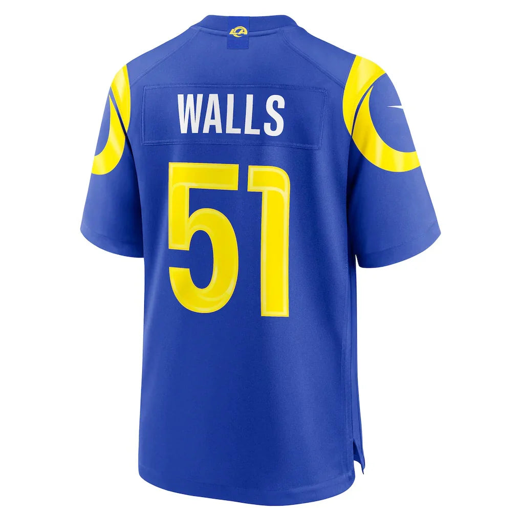 LA.Rams #51 Eddie Walls III Royal  Game Stitched Jerseys