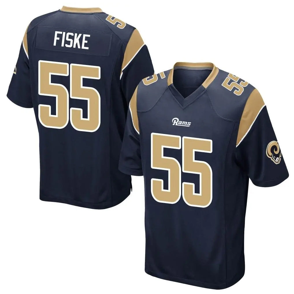 Seanshop LA.Rams #55 Braden Fiske Player Navy Home Game Stitched Jerseys