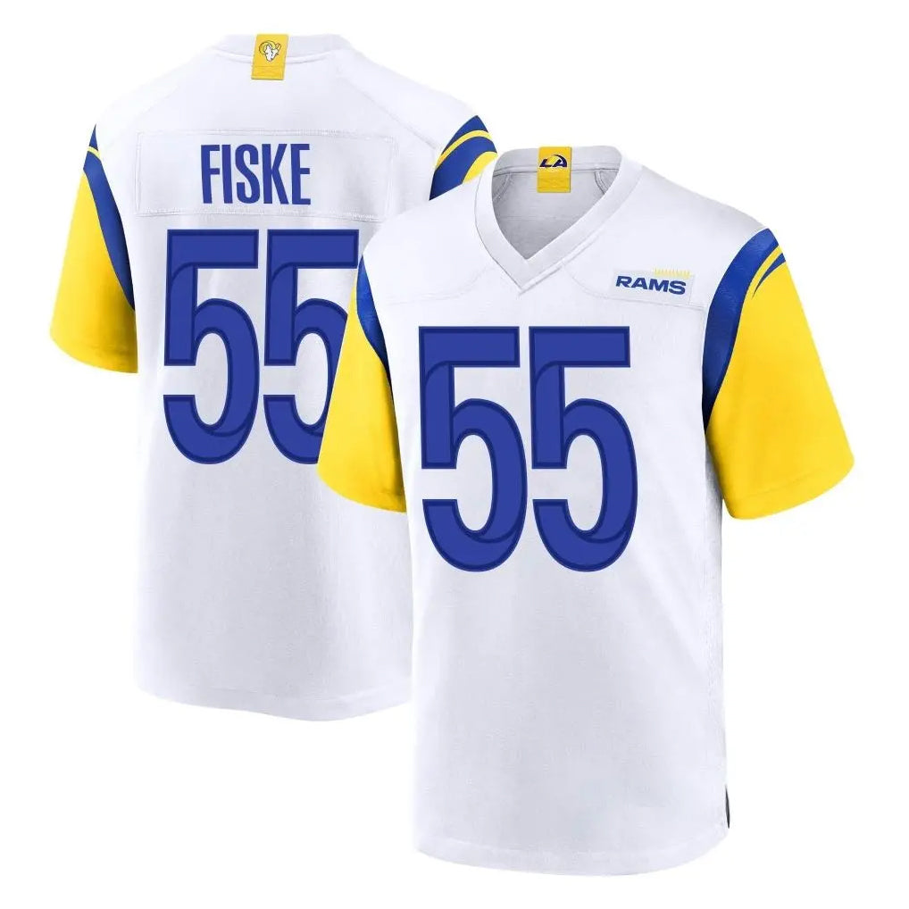 Seanshop LA.Rams #55 Braden Fiske Player White Home Game Stitched Jerseys