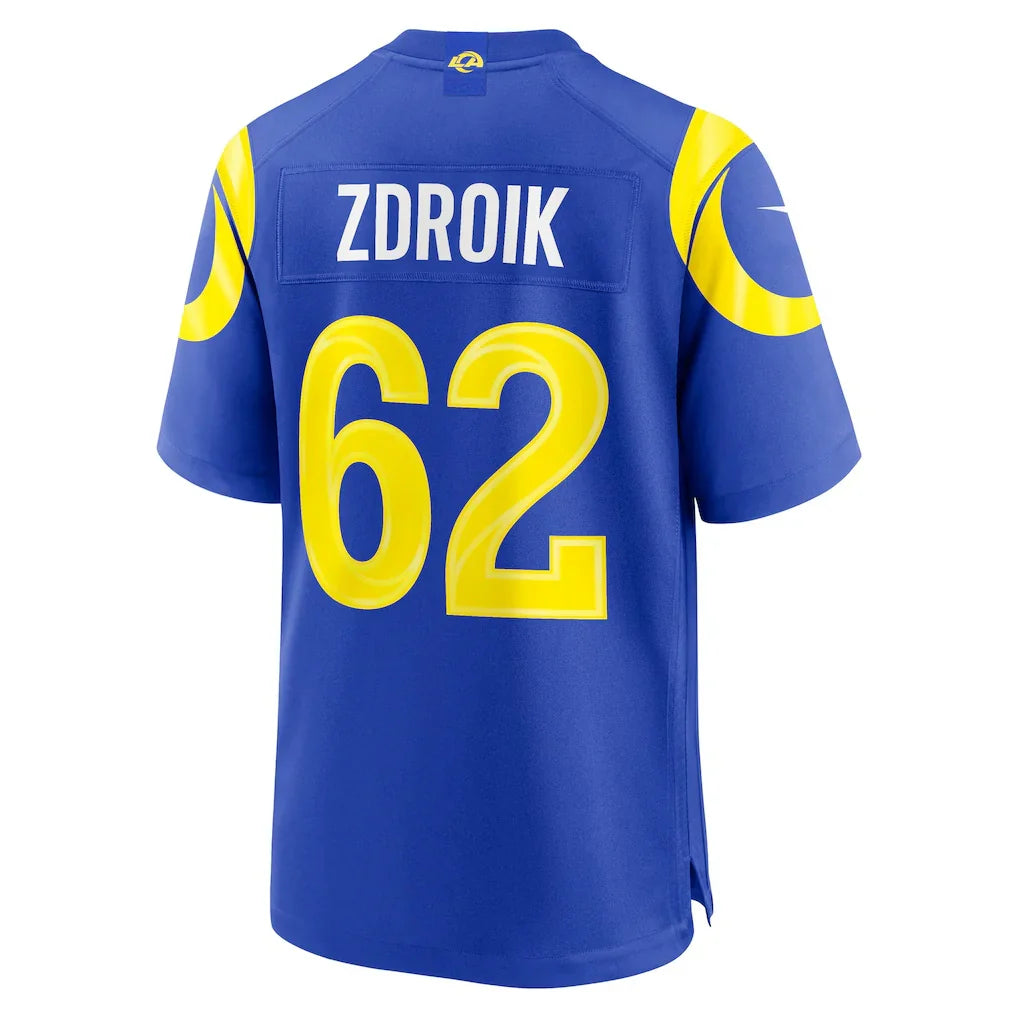 LA.Rams #62 Payton Zdroik Royal Game Stitched Jerseys