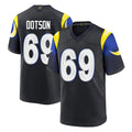 Seanshop LA.Rams #69 Kevin Dotson Player Black Midnight Rivalries Collection Home Game Stitched Jerseys