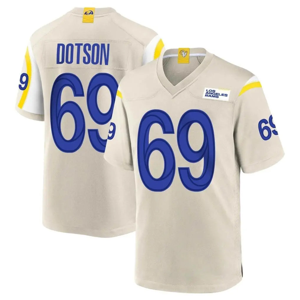 Seanshop LA.Rams #69 Kevin Dotson Player Bone Home Game Stitched Jerseys