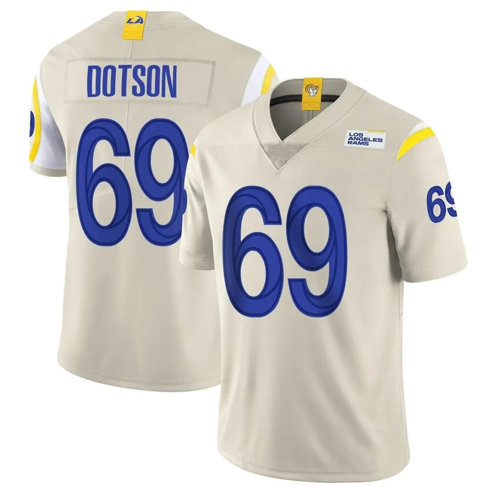 Seanshop LA.Rams #69 Kevin Dotson Player Bone Limited Vapor Home Game Stitched Jerseys