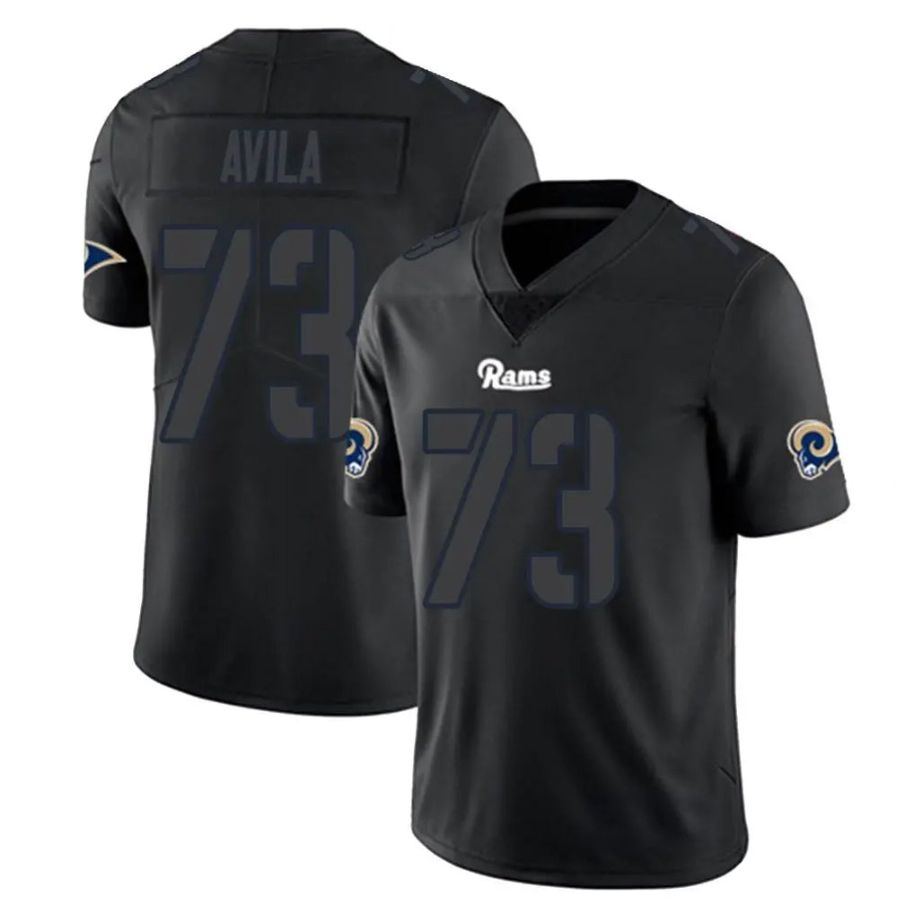Seanshop LA.Rams #73 Steve Avila Player Black Impact Limited Home Game Stitched Jerseys