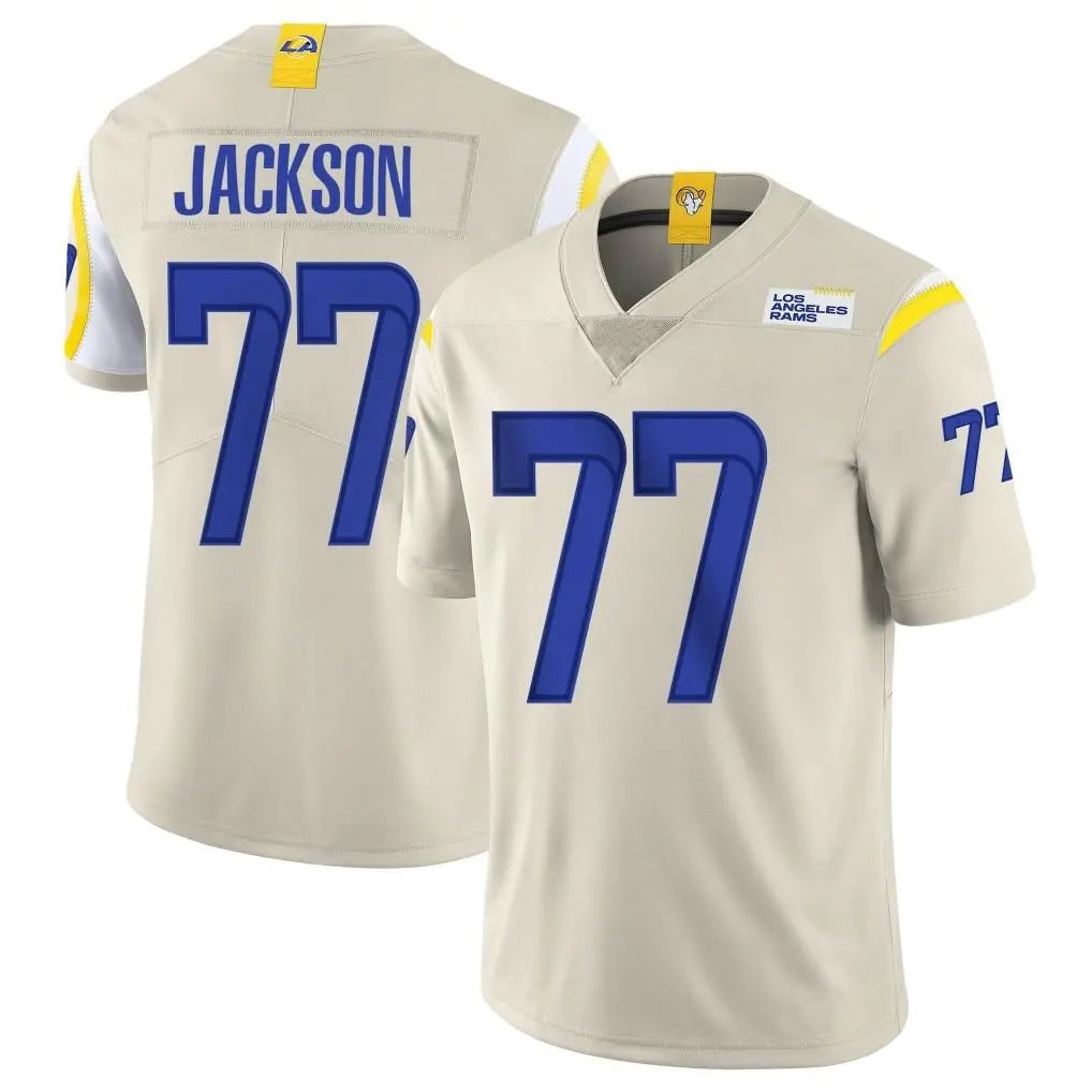 Seanshop LA.Rams #77 Alaric Jackson Player Bone Limited Vapor Home Game Stitched Jerseys