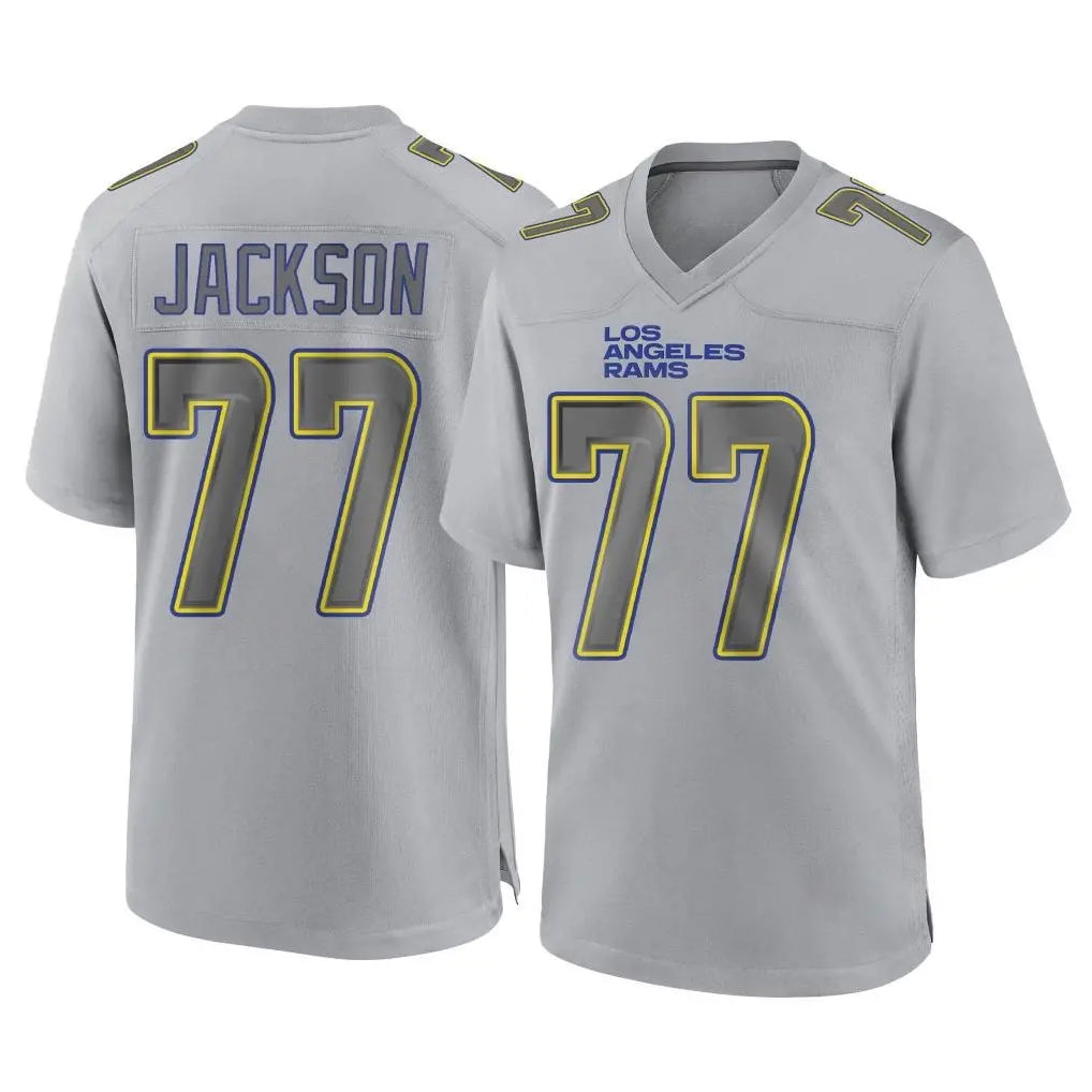 Seanshop LA.Rams #77 Alaric Jackson Player Gray Atmosphere Fashion Home Game Stitched Jerseys