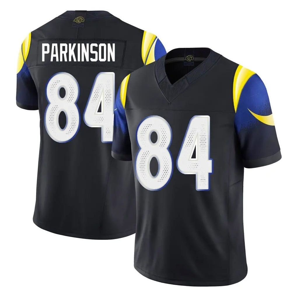 Seanshop LA.Rams #84 Colby Parkinson Player Black Midnight Rivalries Collection Limited Home Game Stitched Jerseys