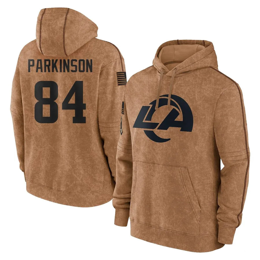 Seanshop LA.Rams #84 Colby Parkinson Player Brown Salute to Service Hoodies Limited Game Stitched Jerseys