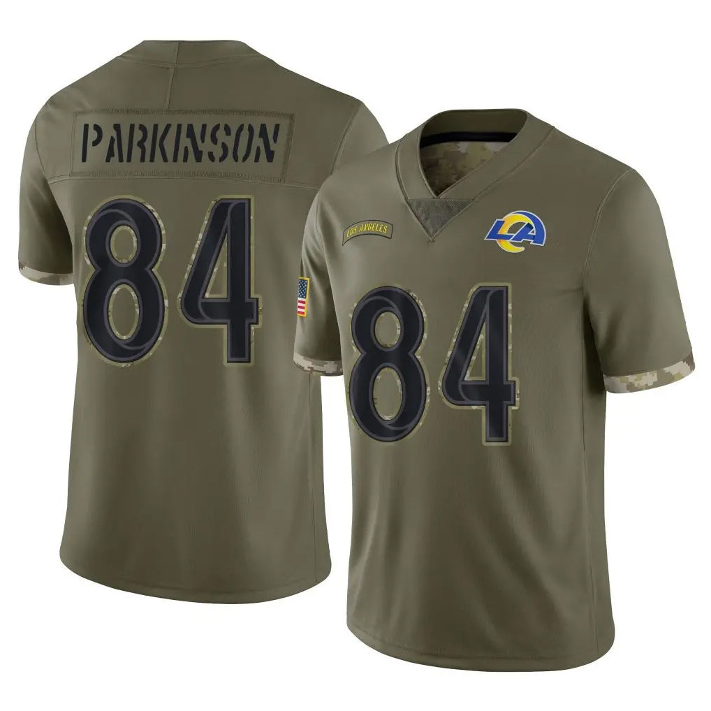 Seanshop LA.Rams #84 Colby Parkinson Player Olive Salute To Service Limited Stitched Jerseys