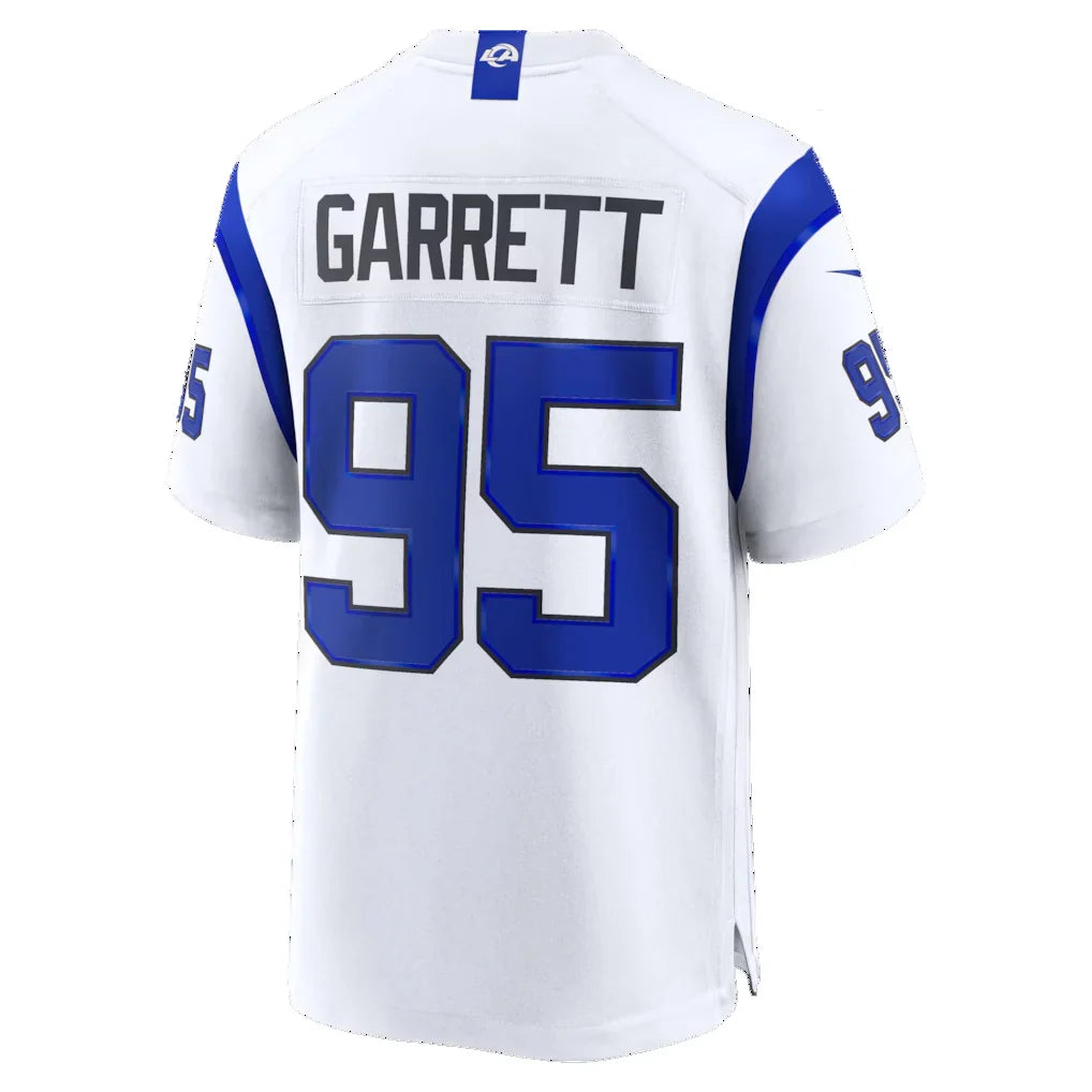 LA.Rams #95 Myles Garrett Fearsome White  Game Stitched Jerseys