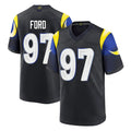 Seanshop LA.Rams #97 Poona Ford Player Black Midnight Rivalries Collection Home Game Stitched Jerseys