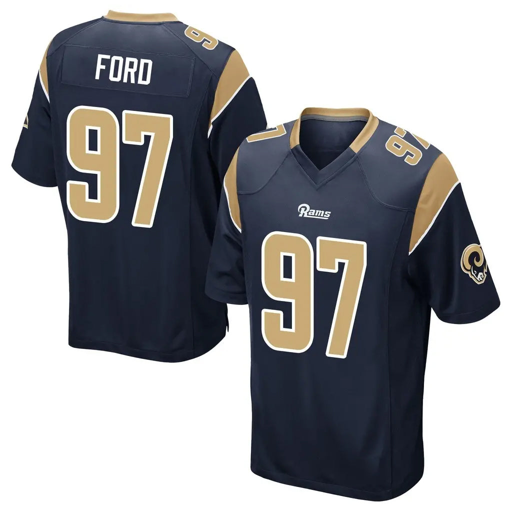 Seanshop LA.Rams #97 Poona Ford Player Navy Home Game Stitched Jerseys