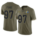 Seanshop LA.Rams #97 Poona Ford Player Olive Salute To Service Limited Stitched Jerseys