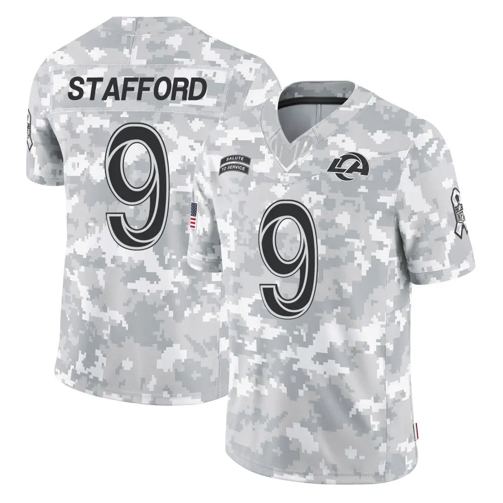 Seanshop LA.Rams #9 Matthew Stafford Player Arctic Camo Salute To Service Limited Game Stitched Jerseys