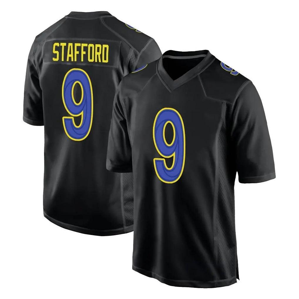 Seanshop LA.Rams #9 Matthew Stafford Player Black Fashion Limited Home Game Stitched Jerseys