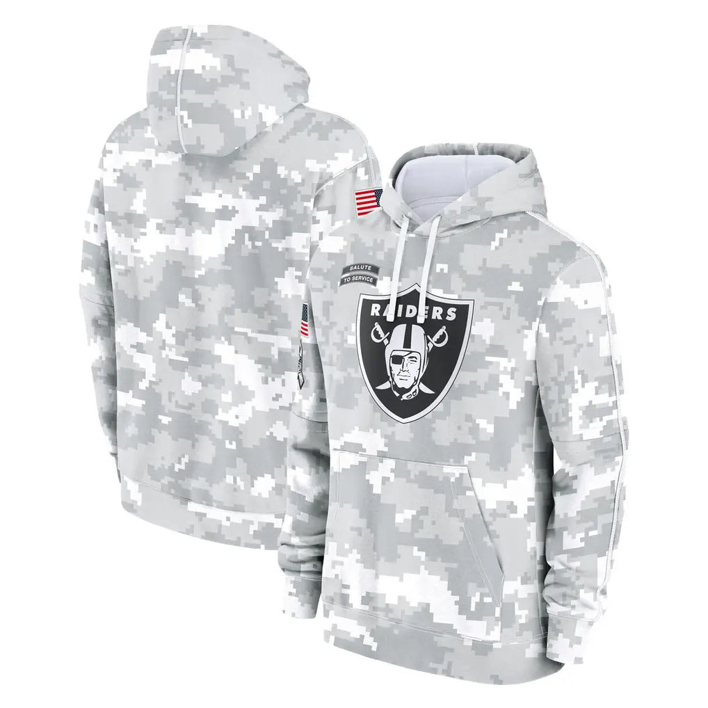 Seanshop LV.Raiders Arctic Camo Salute to Service Hoodies Limited Game Blank Player Stitched Jerseys