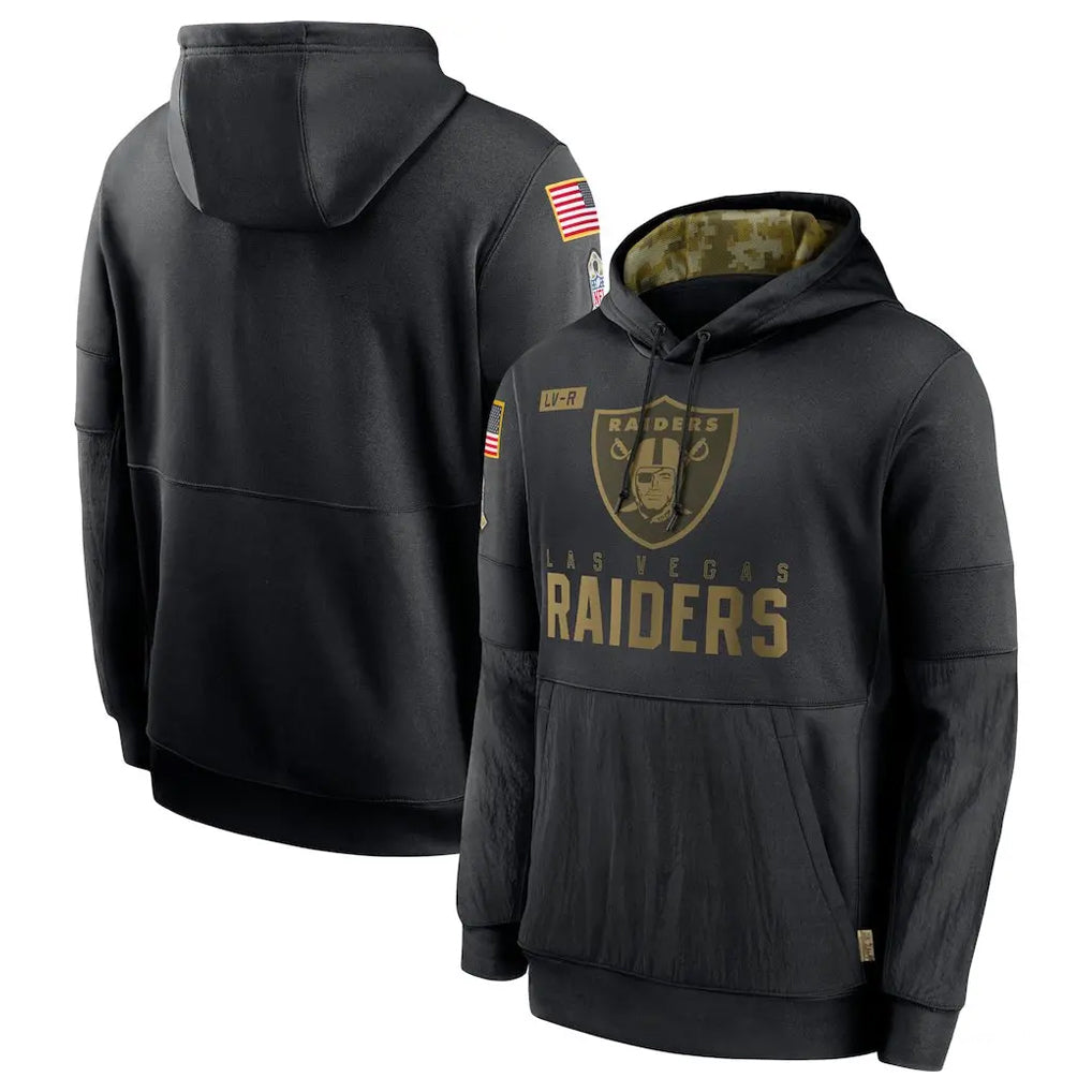 Seanshop LV.Raiders Black Salute to Service Hoodies Limited Game Blank Player Stitched Jerseys