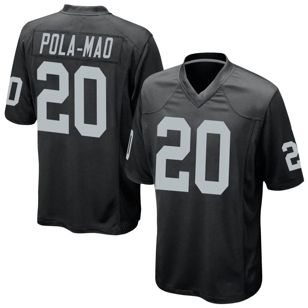 Seanshop LV.Raiders #20 Isaiah Pola-Mao Player Black Home Game Stitched Jerseys