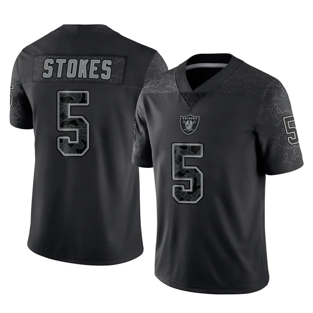 Seanshop LV.Raiders #5 Eric Stokes Player Black Reflective Limited Game Stitched Jerseys