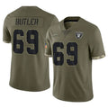 Seanshop LV.Raiders #69 Adam Butler Player Olive Salute To Service Limited Stitched Jerseys