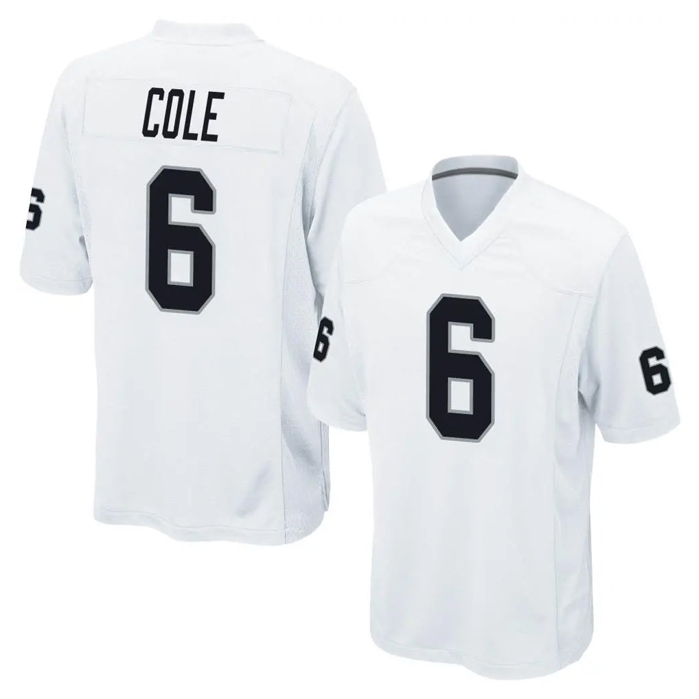 Seanshop LV.Raiders #6 A.J. Cole Player White Home Game Stitched Jerseys