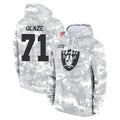 Seanshop LV.Raiders #71 DJ Glaze Player Arctic Camo Salute to Service Hoodies Limited Game Stitched Jerseys