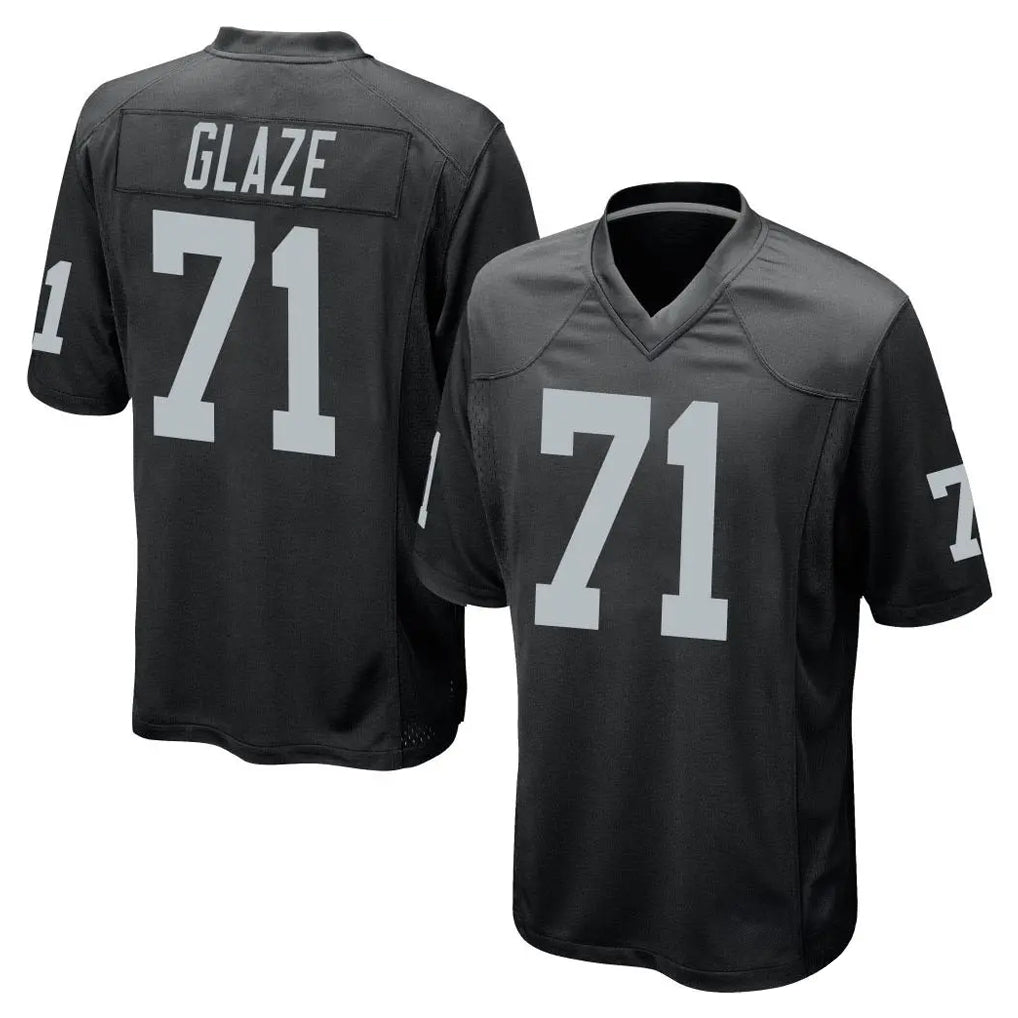 Seanshop LV.Raiders #71 DJ Glaze Player Black Home Game Stitched Jerseys
