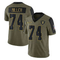 Seanshop LV.Raiders #74 Kolton Miller Player Olive Salute To Service Limited Game Stitched Jerseys
