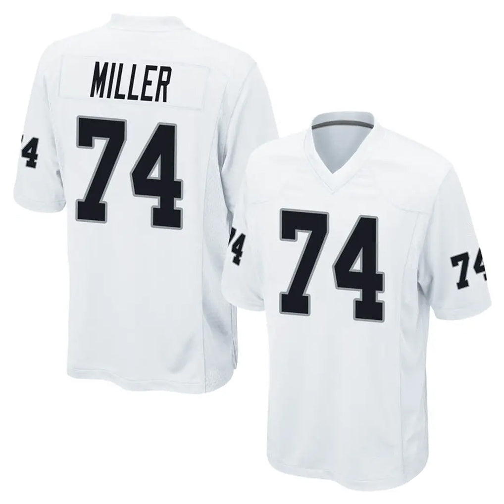 Seanshop LV.Raiders #74 Kolton Miller Player White Home Game Stitched Jerseys