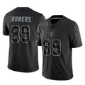 Seanshop LV.Raiders #89 Brock Bowers Player Black Reflective Limited Game Stitched Jerseys