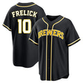 Seanshop M.Brewers #10 Sal Frelick Player Black Fashion Out Home Game Stitched Jerseys