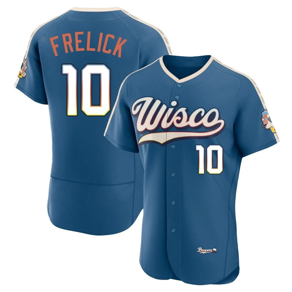 Seanshop M.Brewers #10 Sal Frelick Player Blue 2026 City Connect Home Limited Elite Stitched Jerseys