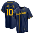 Seanshop M.Brewers #10 Sal Frelick Player Navy Home Game Stitched Jerseys