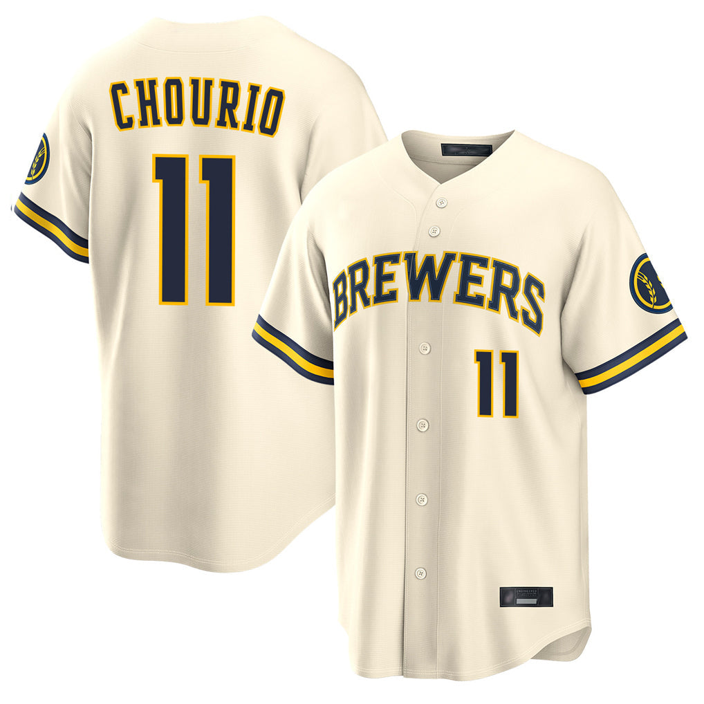 Seanshop M.Brewers #11 Jackson Chourio Player Cream Home Limited Stitched Jerseys
