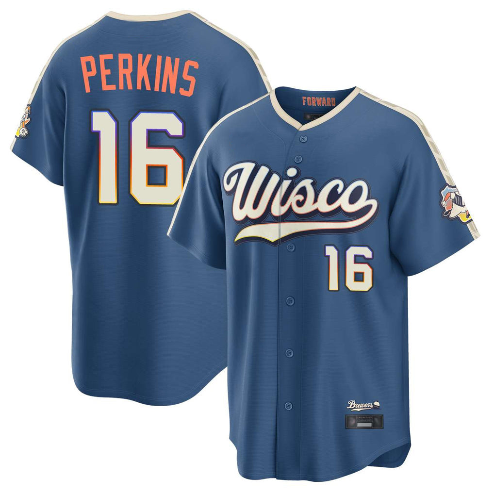 Seanshop M.Brewers #16 Blake Perkins Player Blue 2026 City Connect Home Game Stitched Jerseys