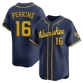 Seanshop M.Brewers #16 Blake Perkins Player Navy Home Limited Stitched Jerseys
