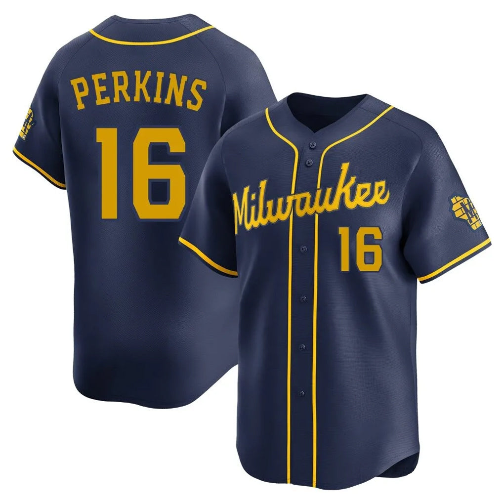 Seanshop M.Brewers #16 Blake Perkins Player Navy Home Limited Stitched Jerseys