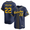 Seanshop M.Brewers #22 Christian Yelich Player Navy Home Limited Stitched Jerseys