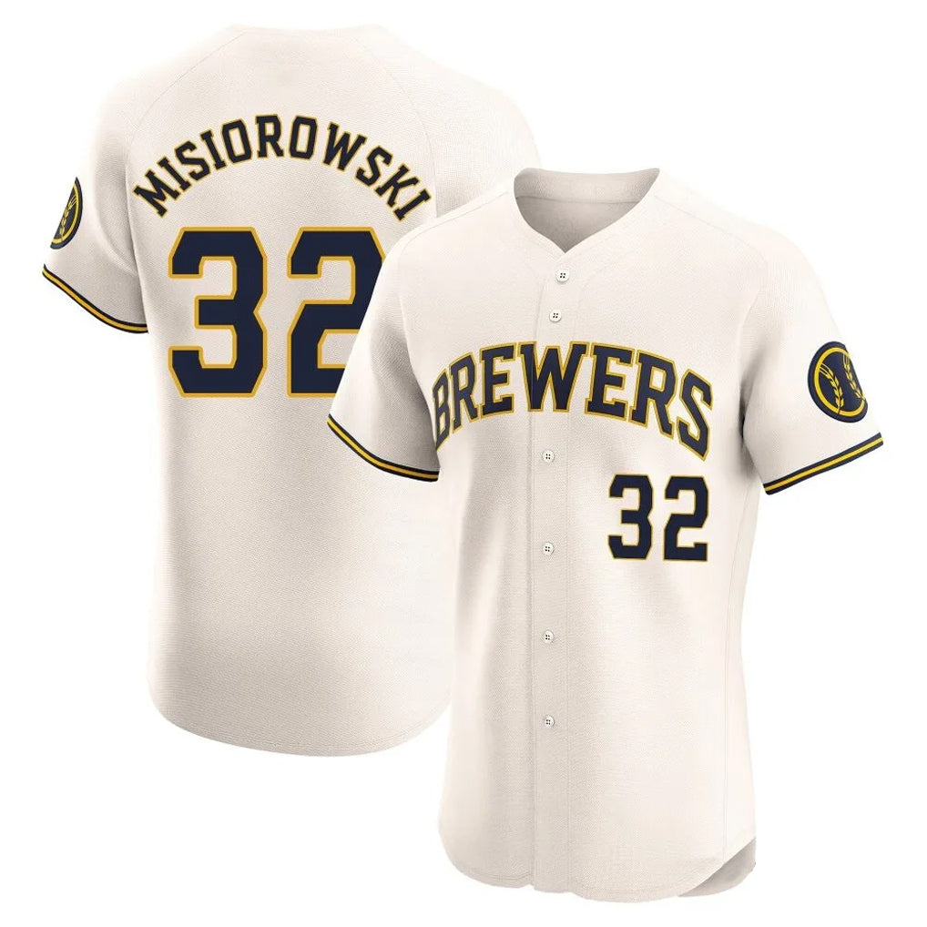Seanshop M.Brewers #32 Jacob Misiorowski Player Cream Home Limited Elite Stitched Jerseys