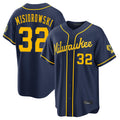 Seanshop M.Brewers #32 Jacob Misiorowski Player Navy Home Stadium Game Stitched Jerseys
