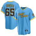 Seanshop M.Brewers #65 Nestor Cortes Player Light Blue City Connect Home Game Stitched Jerseys