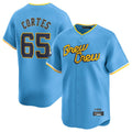 Seanshop M.Brewers #65 Nestor Cortes Player Light Blue City Connect Home Limited Stitched Jerseys