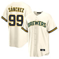 Seanshop M.Brewers #99 Gary Sanchez Player Cream Home Game Stitched Jerseys