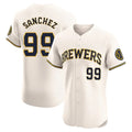 Seanshop M.Brewers #99 Gary Sanchez Player Cream Home Limited Elite Stitched Jerseys