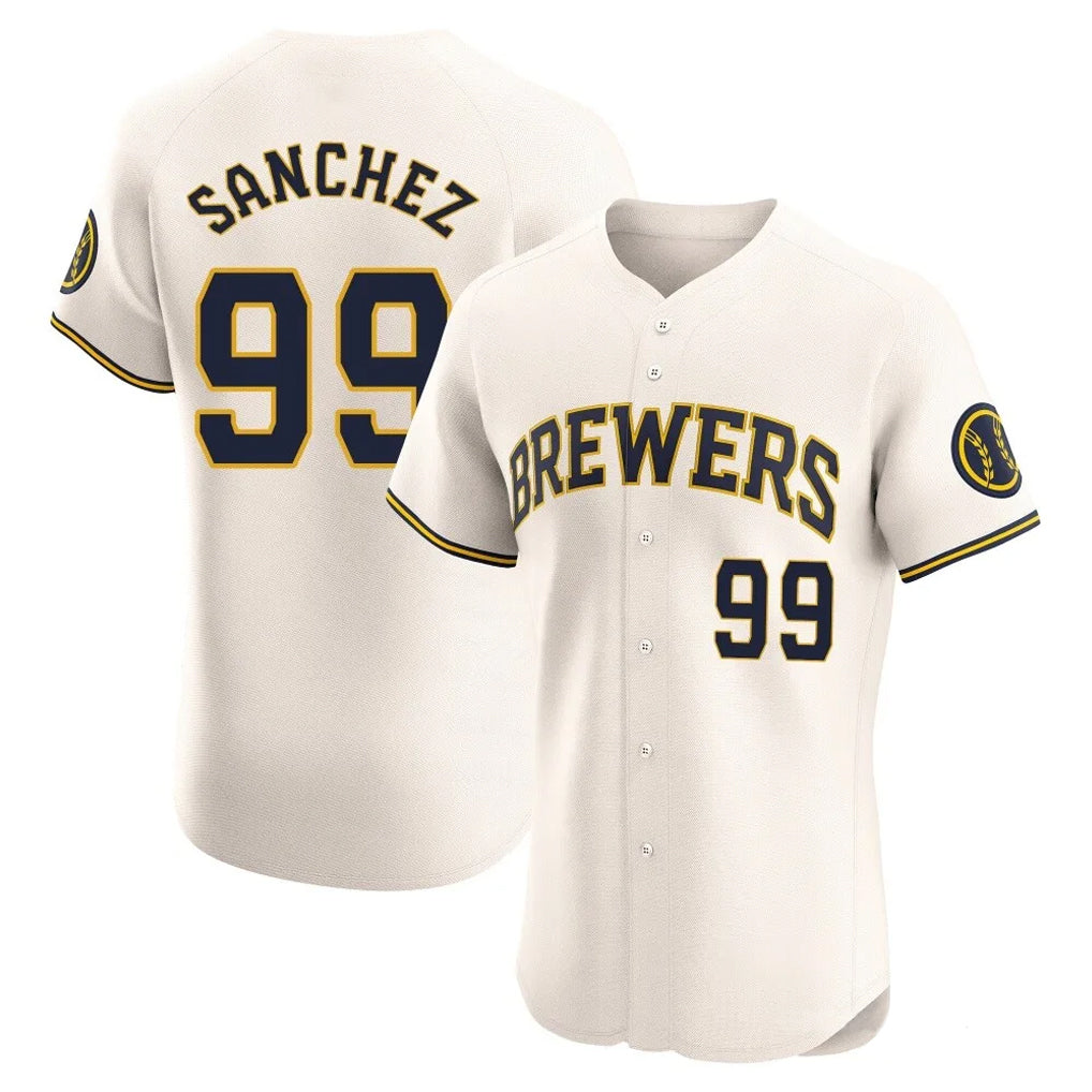 Seanshop M.Brewers #99 Gary Sanchez Player Cream Home Limited Elite Stitched Jerseys