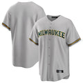 Seanshop M.Brewers Blank Player Gray Home Game Stitched Jerseys