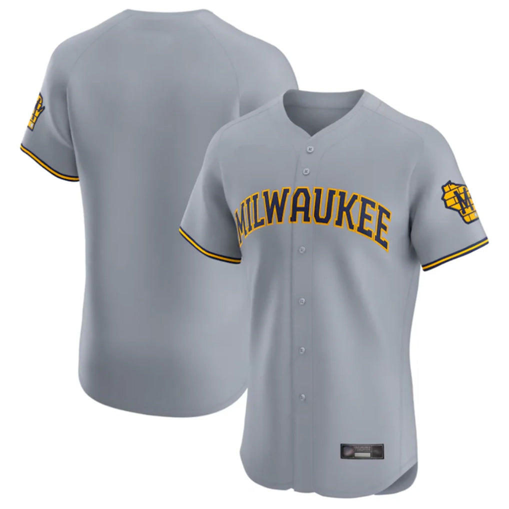 Seanshop M.Brewers Blank Player Gray Home Limited Elite Stitched Jerseys