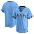Seanshop M.Brewers Blank Player Light Blue Cooperstown Collection T-shirt Stitched Jerseys